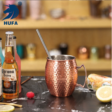 Stainless Steel Moskowmule Moscow Mule Cup Copper Plated Cup Cocktail Glass Beer Steins Wine Copper Cup