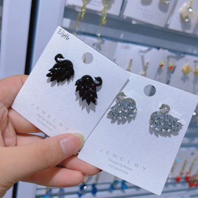 Black Swan Earrings Korean-Style Long Women's Personalized Wild Earrings Pendant Simple Earrings