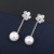 Korean Style New Fashion Simple Fresh Temperament Pearl Flower Earrings Ear Studs Earrings Sterling Silver Needle