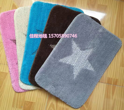 New Five-Pointed Star Pattern Non-Slip Mat Microfiber Foot Mat Plain Floor Mat Solid Color Hydrophilic Pad Carpet mat 