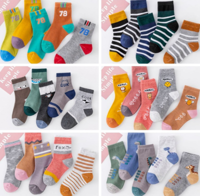 Children's Socks 20211-12 Years Old Boys and Girls Cartoon Baby's Socks Children's Socks Trendy Mid-Calf Length Socks