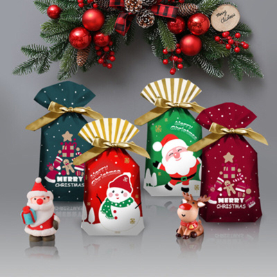 2021 New Christmas Gift Packing Bag Ribbon Drawstring Bag Safe Fruit Bag Gift Bag Gift Drawstring Bag