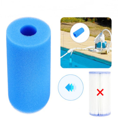 In Stock Wholesale Cylindrical Filter Sponge Tube Swimming Pool Filter Blue Foam Cover Filter Sponge Cylindrical Custom