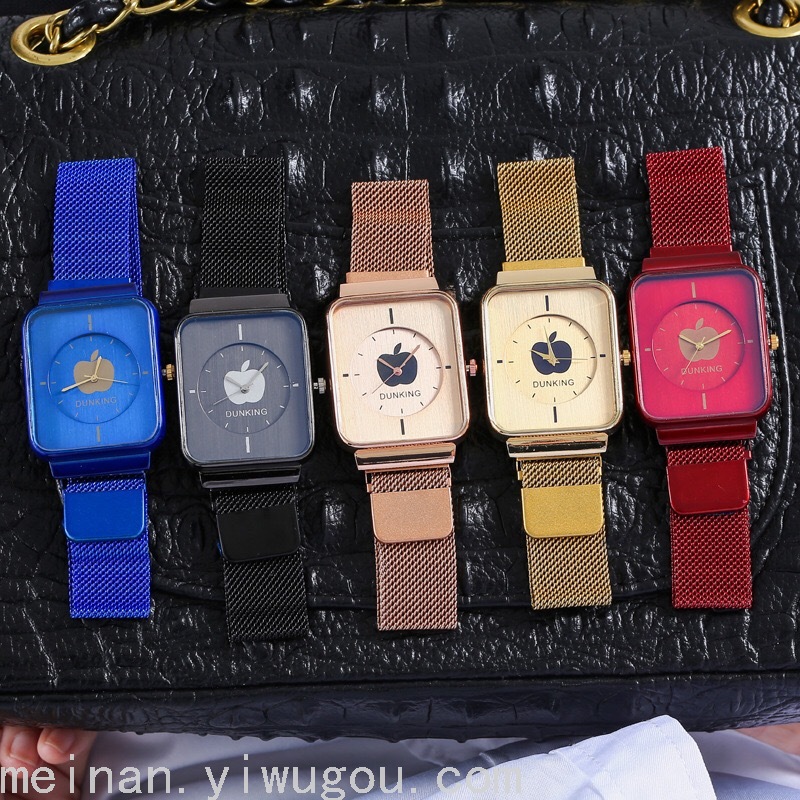 新款方形男士手表创意磁铁扣网红腕表ins爆款