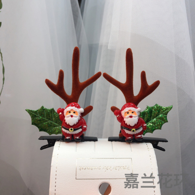 Christmas Barrettes Elk Antlers Santa Claus Cute Duck Clip Adults and Children Can Wash Their Faces at Christmas