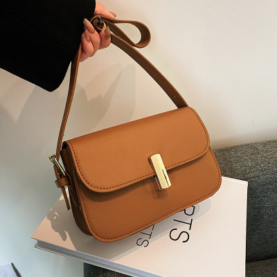 New Autumn Winter Retro Saddle Bag Women's Bag 2021 New Fashion Shoulder Underarm Bag Solid Color Simple Bag Women