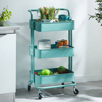 E-Commerce Dedicated for Trolley Rack Kitchen Floor Bedroom Living Room with Wheels Movable Baby Products Storage Car