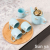 Hot Selling Creative Ceramic Water Set Set Bow One Pot Four Cups Coffee Set Business Gifts