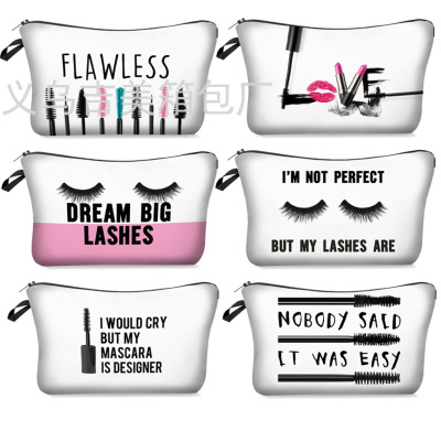 Digital Printing Mascara Brush Eyelash Lettered Make-up Bag Storage Bag Clutch Ladies Wash Bag Women's Bag