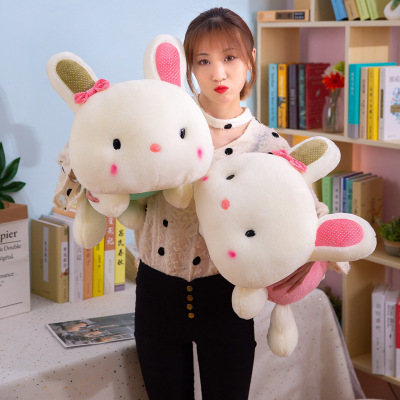 Factory Supply Cute Pet Bamboo Charcoal Lying Bunny Doll Plush Toys Children's Pillow Car Decoration Gifts