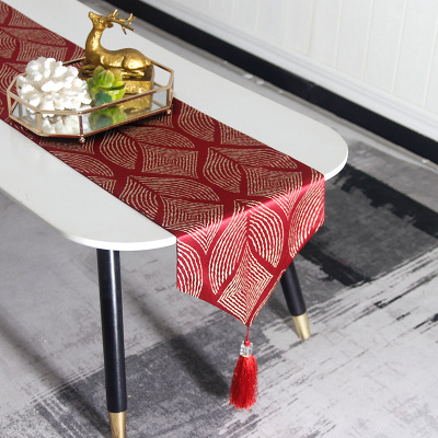 Modern Simple and Light Luxury High Precision Jacquard Table Runner Household Long Table Cloth TV Cabinet Entrance Cabinet Cover Towel Wholesale