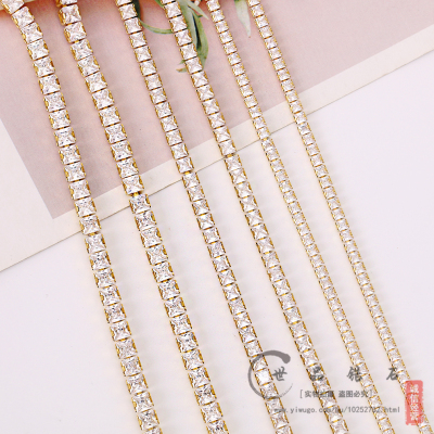 Copper Plating Edge Retaining Zircon Claw Chain Chain Scatter Chain DIY Bracelet Necklace Decorations Material Accessories Factory Direct Sales