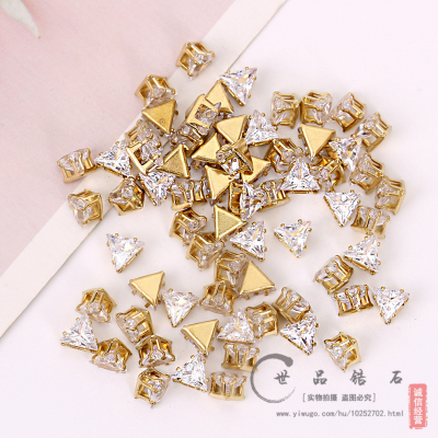 Triangle Zircon Claw Accessories Jewellery Accessories DIY Hair Accessories Shoes and Clothing Accessories Nail Art Copper Parts Zircon Claw