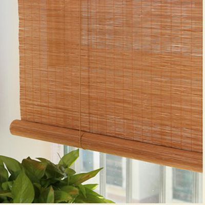 Bamboo Curtain Bamboo Curtain Bamboo Roller Shutter Semi-Finished Fabric Decoration Thick Chips Woven Carbonized Tea House Balcony Sunshade