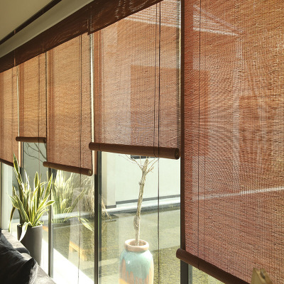 Customized Bamboo Curtain Curtain Shutter Sunshade Shading Balcony Tea Room Study Office Hotel Homestay Japanese Style Bamboo Curtain