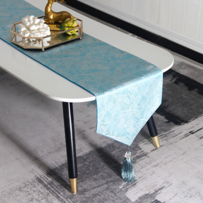 American Modern Light Luxury Simple High Precision Jacquard Table Runner Dining Table Long Cloth TV Cabinet Cover Household Bed Runner