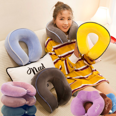 Plush Toy Doll Custom Logo Cartoon U-Shaped Pillow Memory Foam Neck Pillow Push Event Gift Waist Pillow