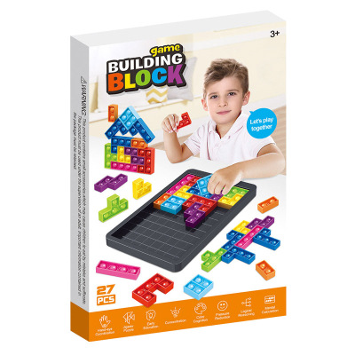 Tetris Building Block Puzzle Silicone Bubble Music Mouse Killer Pioneer Desktop Game Pressure Reduction Toy Boxed