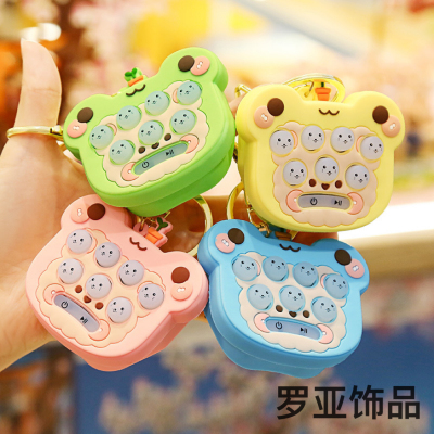 Cartoon Cute Animal Handheld Whac-a-Mole Game Machine Keychain Children Toy Bags Pendant