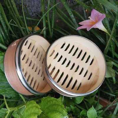 Wooden Steel Edge Steamer Steamed Buns Steamed Buns Cage Drawer Small Steamer Steamer Stainless Steel Edge Wooden Food Steamer Wholesale