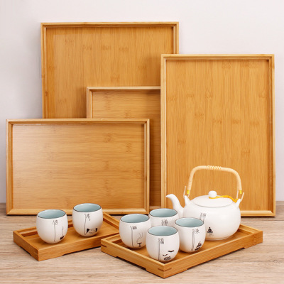 Factory Supply Bamboo Tea Tray Bamboo Tray Water Cup Tray Bamboo Rectangular Bamboo Plate Saucer More than Dish Specifications