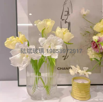 Vase Decoration Living Room Flower Arrangement Glass 2021 New Transparent Aquatic Hydroponic Lily Flowers Nordic Ins Style