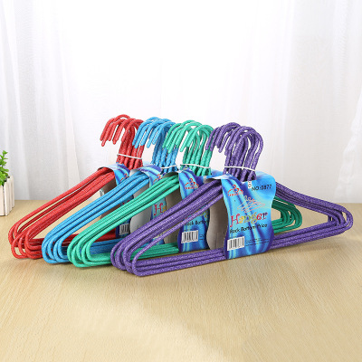 Factory Direct Supply Thickened and Widened 46cm Metal PVC Coated Hanger Adult Minimalist Color Non-Slip Clothes Rack Wholesale