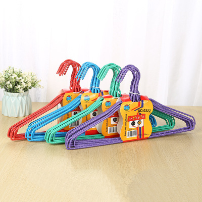 New Thickened Adult Color Hanger Household Metal Dipping Solid Non-Marking Hanger Drying Clothes Racks
