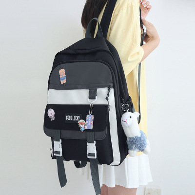 Foreign Trade Model Harajuku Style Schoolbag Female Junior High School Student Middle School Student Primary School Student Grade 3 to Grade 6 College Student Backpack