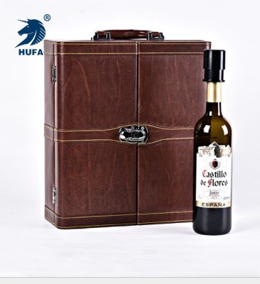 Factory Direct Sales Spot High-End Wine Leather Box Double Wine Box Wholesale PU Leather Double Gift Box