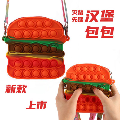 Cross-Border Rat Killer Pioneer Popular Bag Messenger Bag Bubble Music Educational Toy Hamburger Bag Factory Direct Spot