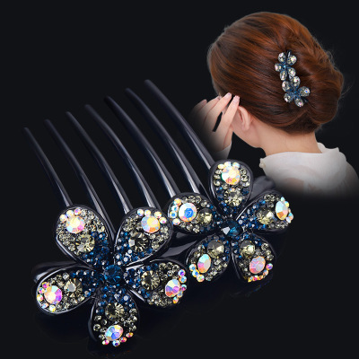 Hair Accessories Diamond Flower Hair Comb Comb Hair Comb Updo Bun Head Headwear Korean Style