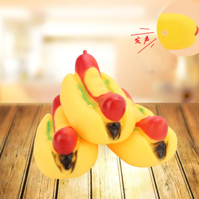 Pet Toy Hot Dog Hamburger Wholesale Squeeze and Sound Boat-Shaped Hot Dog Hamburger Vinyl Bite-Resistant Dog Toy