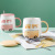 Creative Cartoon Ceramic Cup Korean Cute Large Capacity Mug Cup with Spoon Lid Breakfast Coffee Milk Cup