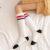 Socks Korean Style Preppy Style Striped Color Matching Calf Socks  Thick Coral Fleece Socks  Autumn and Winter Comfortable Breathable Sleeping Socks 