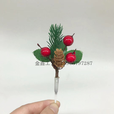  Artificial Flower Red Christmas Berry And Pine Cone Picks With Holly Branches For Holiday Floral Decor Flower Crafts
