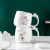 Revo Ceramic Cute Cat Ceramic Cup 3D Cat Mug with Cover with Spoon Cartoon Cup Student Gift Cup