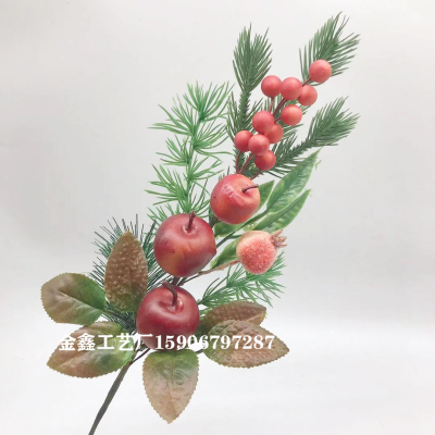 Christmas Simulation Berry Artificial Pine Needles Red Berry Flower Branch shopwindow Holiday Decorations Home Decor Acc