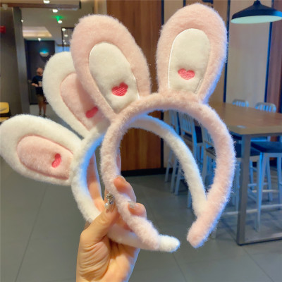 Korean Style Internet Celebrity Rabbit Ears Hair Hoop Sweet Cute Adult Headdress Student Washing Face Hair Band Female Outing Cute Headband