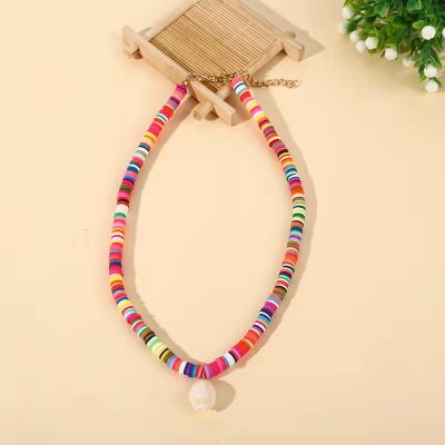 Polymer Clay Resin Necklace Two Manufacturers Direct Supply Korean Jewelry Creative Fashion All-Match in Stock Wholesale