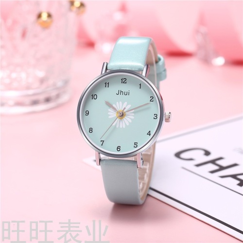 Korean Ins Preppy Style Little Daisy Watch Notched Daisy Quartz Watch Simple Little Daisy One Piece Dropshipping