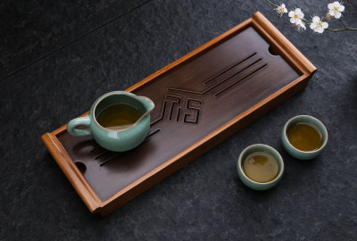 Wholesale Xiangfu Bamboo Dry Pour Tea Tray Water Storage Tea Pitcher Office and Home Tea Set Fulin Tea Table