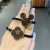 Classic Four-Leaf Clover Hair Rope Big Name Printing Hair Ring Mickey Cowhide Retro Style Half Hair Updo Ponytail Hair Band