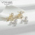 Sterling Silver Needle Micro Inlaid Zircon Bow Stud Earrings Women's Design Pearl Earrings Ornament