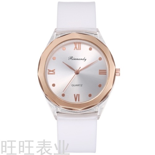 Spot Fashion Silicone Watch Women‘s Retro Roman Literal Women‘s Quartz Watch Summer Casual Decorative Wrist Watch