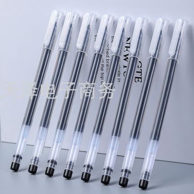 Juneng Writing Gel Pen Large Capacity Syringe Student Posture Carbon Ball Pen Signature Pen Black 0.5mm Learning Stationery