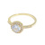 Cross-Border Supply Closed Creative 14K Gold Zircon Ring Female Fashion Simple Simulation Diamond Ring Index Finger Ring Female