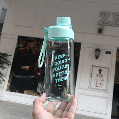 Sports Kettle Men's and Women's Student Portable Cup Creative Fresh Plastic Water Cup Simple Fresh Mori Drop-Resistant Anti-Leakage