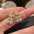 Sterling Silver Needle Geometric Square Zircon Stud Earrings Female Korean Dongdaemun High-Grade Light Luxury Earrings Personalized Earrings Tide