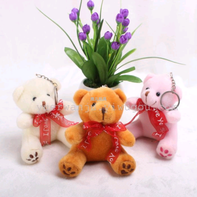 Valentine's Day Bear Pendant Plush Doll Stuffed Toy Doll Keychain Package Pendant Silk Scarf Bear Plush Doll